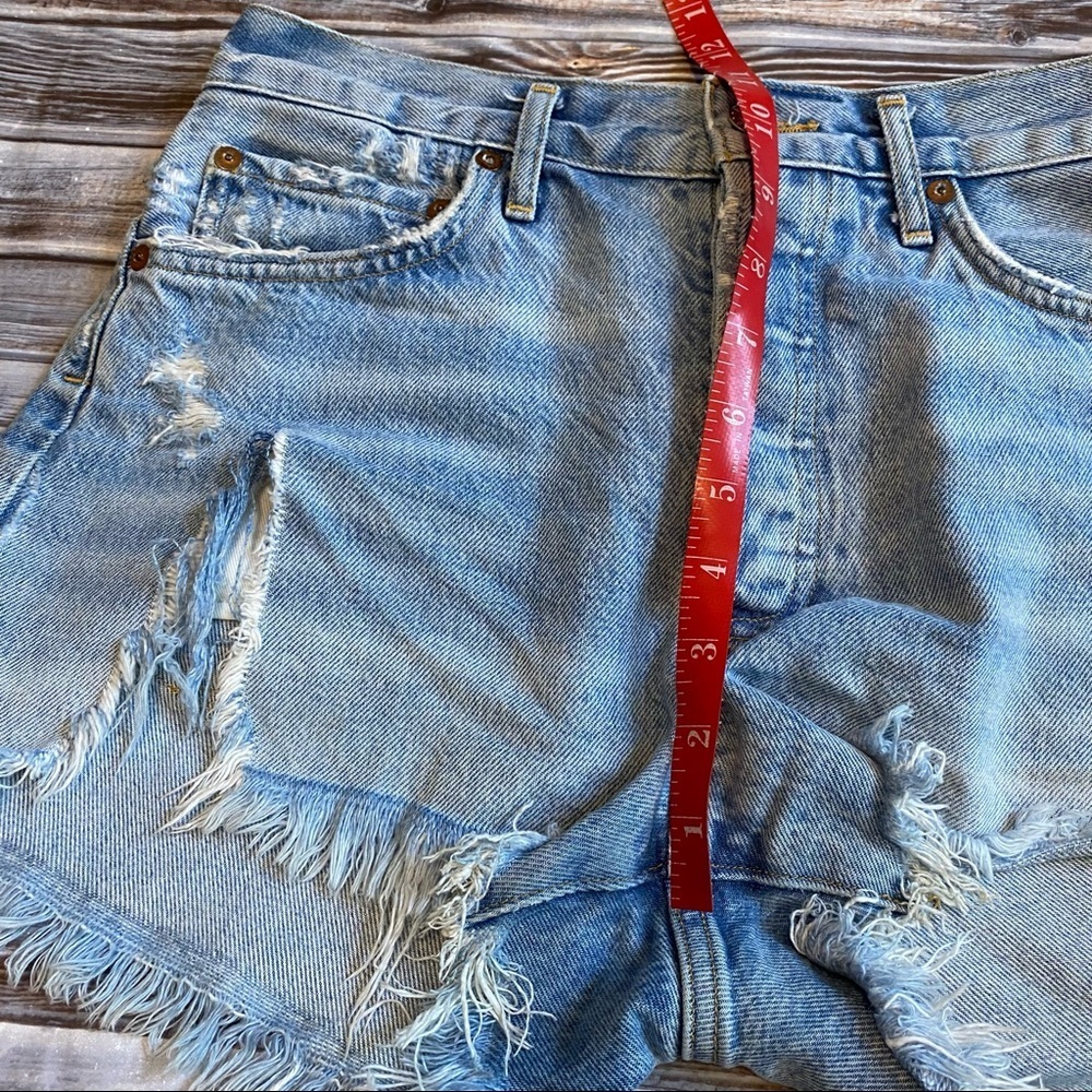 Agolde Parker Vintage Cut-Off High Rise Distressed Denim Jean Shorts Sz 26 - Picture 11 of 12